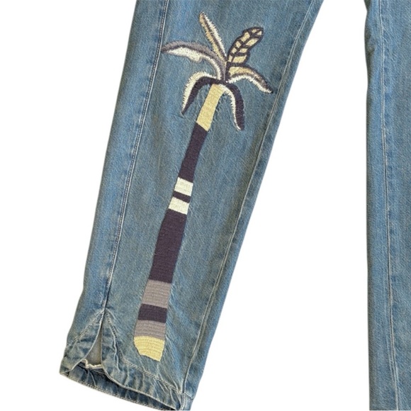 Anthropologie / Pilcro Blue Beach Cottage Tie Waist Embroidered Jeans Size XS - Picture 7 of 12